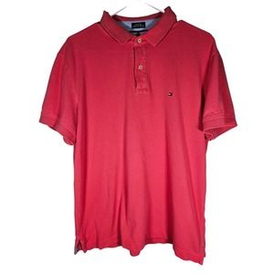 Tommy Hilfiger 1985 Polo Shirt Logo Size Large Pink Totally‎ 80's
